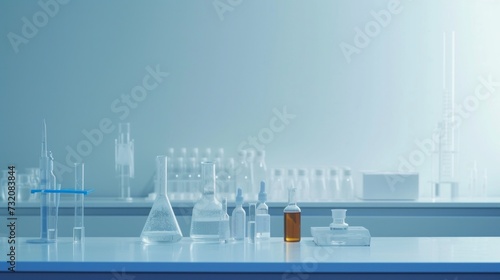 Clean composition showcasing medical research tools against a minimalist back...