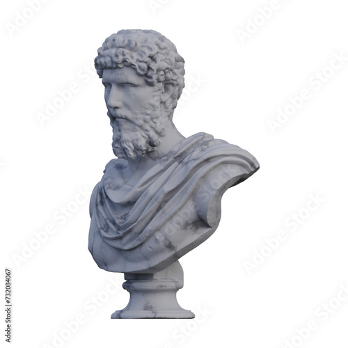 Lucius Auelius Verus statue, 3d renders, isolated, perfect for your design