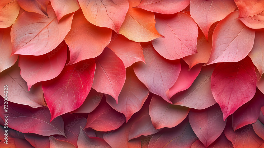 Close Up of Vibrant Pink and Red Leaves
