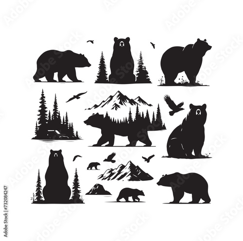 GRIZZLY BEAR SILHOUETTE VECTOR