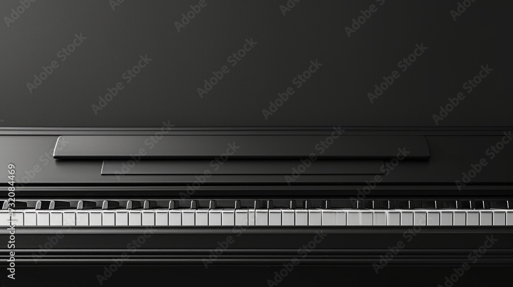 Clean and simple composition highlighting the graceful lines of a piano keyboard Clean and simple composition highlighting the graceful lines of a piano keyboard
