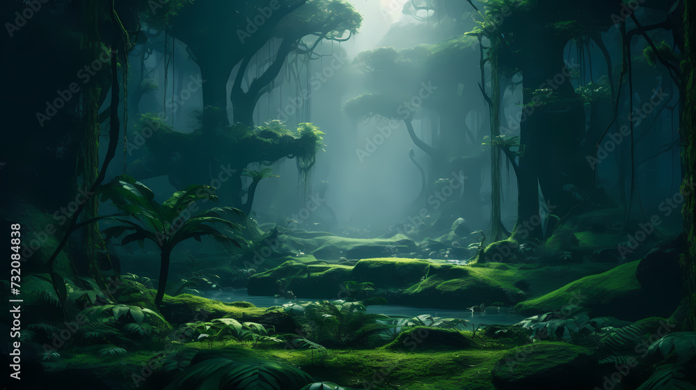 Forest background, vibrant trees Forest background, vibrant trees