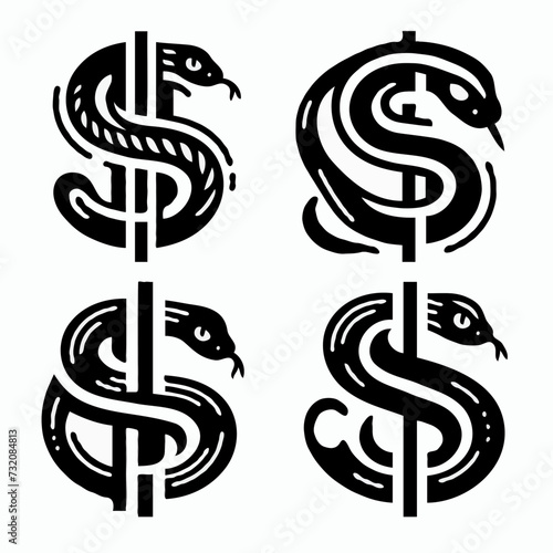 US dollar symbol with the snake