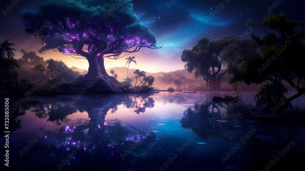 Forest background, vibrant trees Forest background, vibrant trees