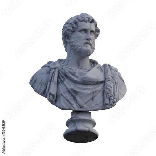 Antoninus Pius statue, 3d renders, isolated, perfect for your design