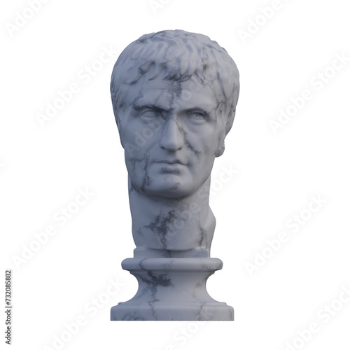 Julius Caesar  statue, 3d renders, isolated, perfect for your design