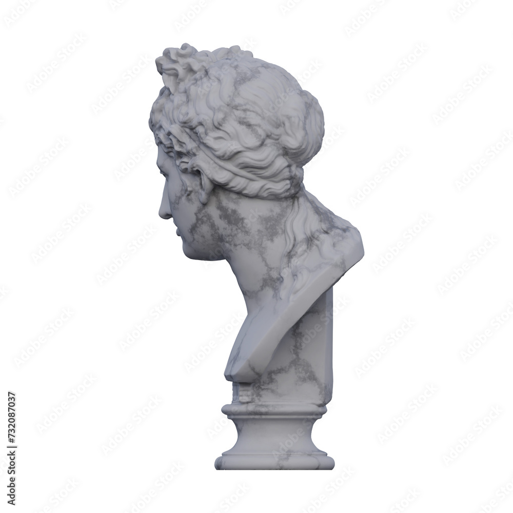 a woman  statue, 3d renders, isolated, perfect for your design