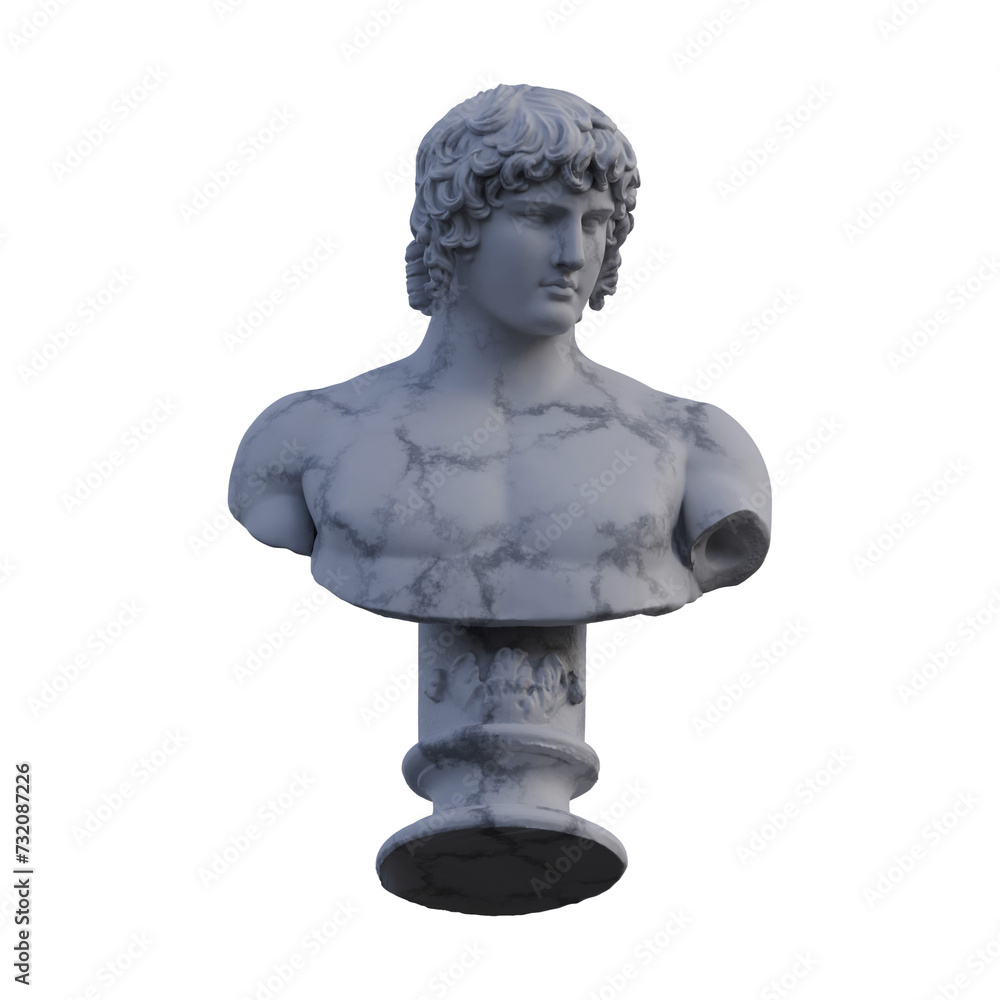 Obraz premium Antinous statue, 3d renders, isolated, perfect for your design