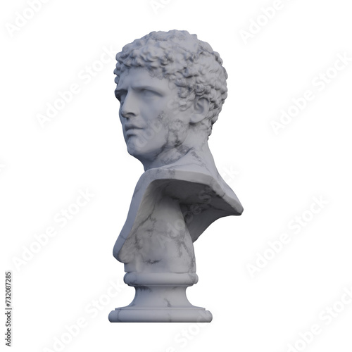 Head of a Man statue, 3d renders, isolated, perfect for your design
