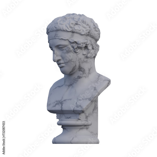 Diadumenos statue, 3d renders, isolated, perfect for your design
