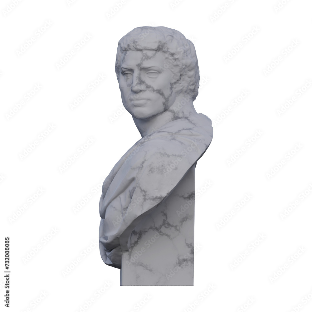 Fototapeta premium Brutus statue, 3d renders, isolated, perfect for your design