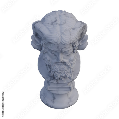 Zeus Ammon  statue, 3d renders, isolated, perfect for your design