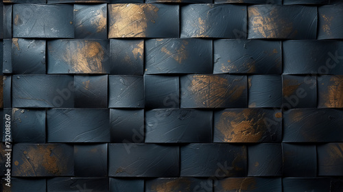 Close Up of a Wall Made of Black Tiles
