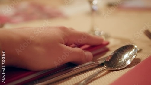 Man holding a restaurant  menu, deciding what to eat, healthy lifestyle, cinematic 4K video
