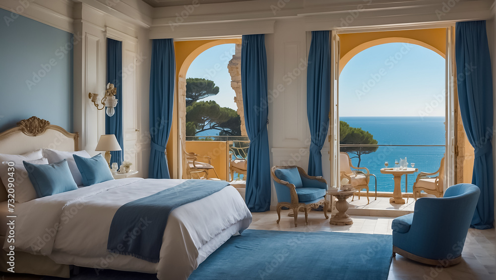 Beautiful hotel room with sea view vacation
