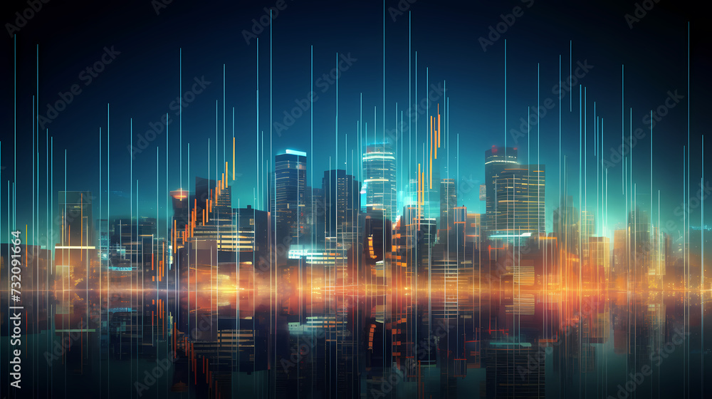 Stock market chart line concept, business chart on stock market background Stock market chart line concept, business chart on stock market background