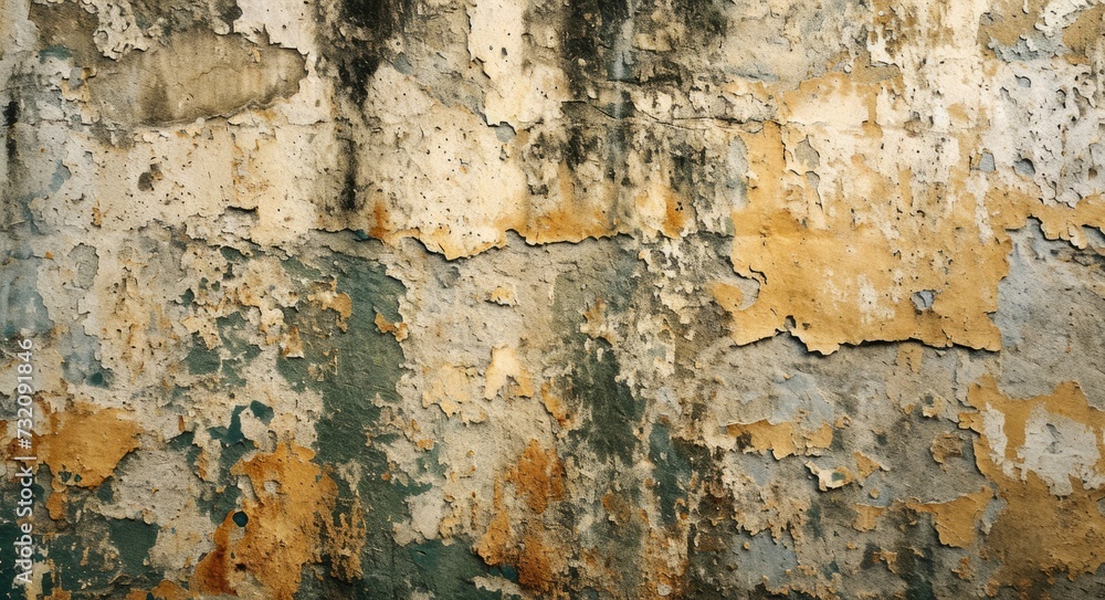 Vintage Grunge Texture: Aged Wall with Paint and Rusty Pattern