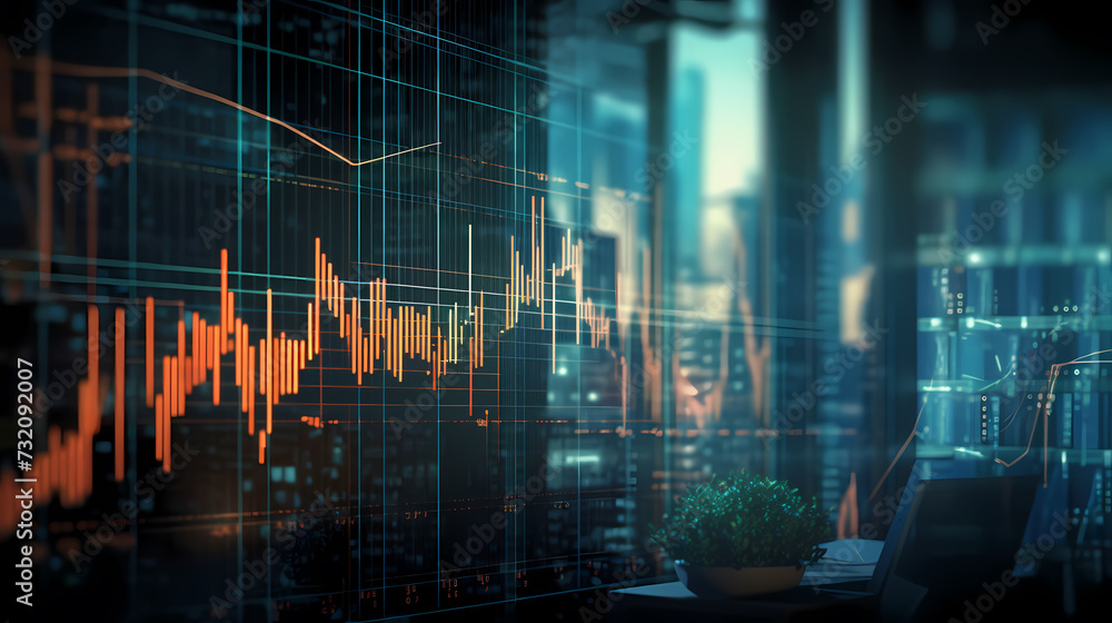 Stock market chart line concept, business chart on stock market background Stock market chart line concept, business chart on stock market background