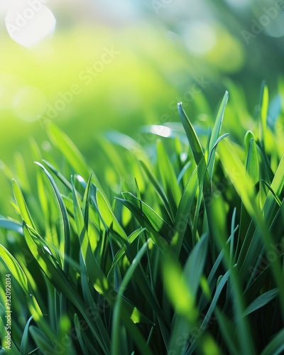 Fresh Green Grass Background with Copy Space for Natural Spring and Summer Concepts