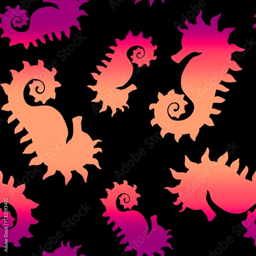 Summer animals seamless seahorse pattern for fabrics and wrapping paper and kids print and swimsuit textiles