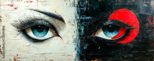 abstract painting with geometric forms figurative drawings retro expressionism elongated figures restrained expressionism wallpaper background digital art