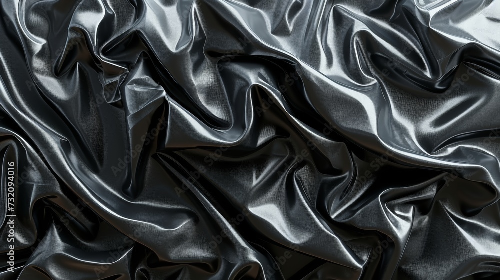 Obraz premium Black plastic wrap overlay bag effect texture film sticker album foil grunge border pattern