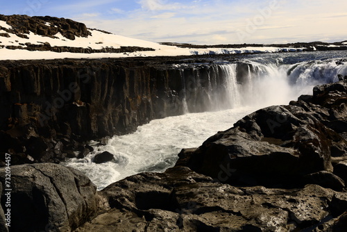 View on the Selfoss waterfall in the Vatnaj  kull National Park in Northeast Iceland