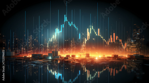 Stock market abstract background, economic and infographic concept