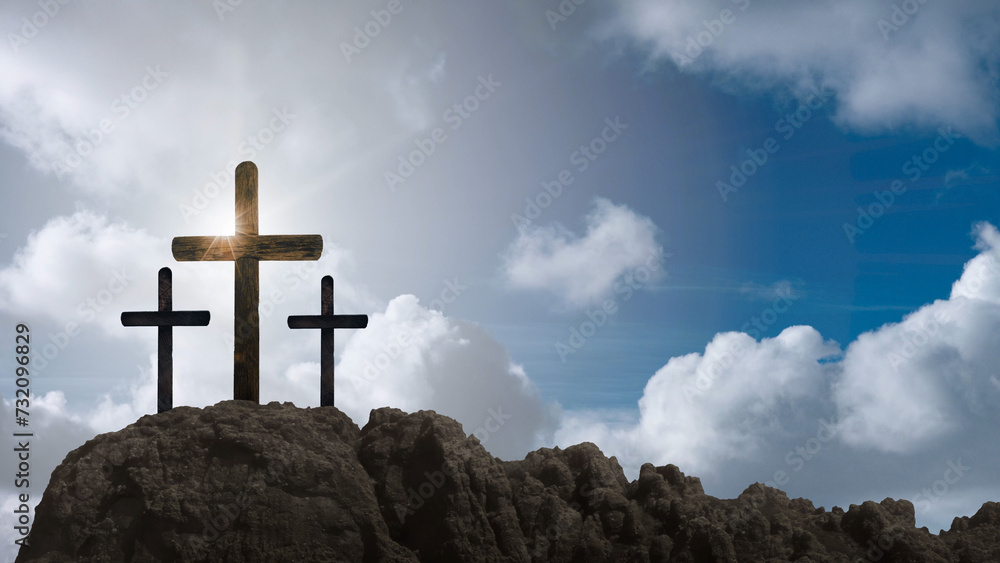 a clouds float on the background of the Cross on Easter Day a clouds float on the background of the Cross on Easter Day