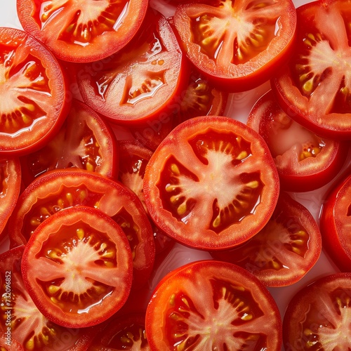 Background image of sliced red tomatoes The ultra high definition with tomatoes looks amazing and attractive. Arrange the tomatoes so that they are beautiful
