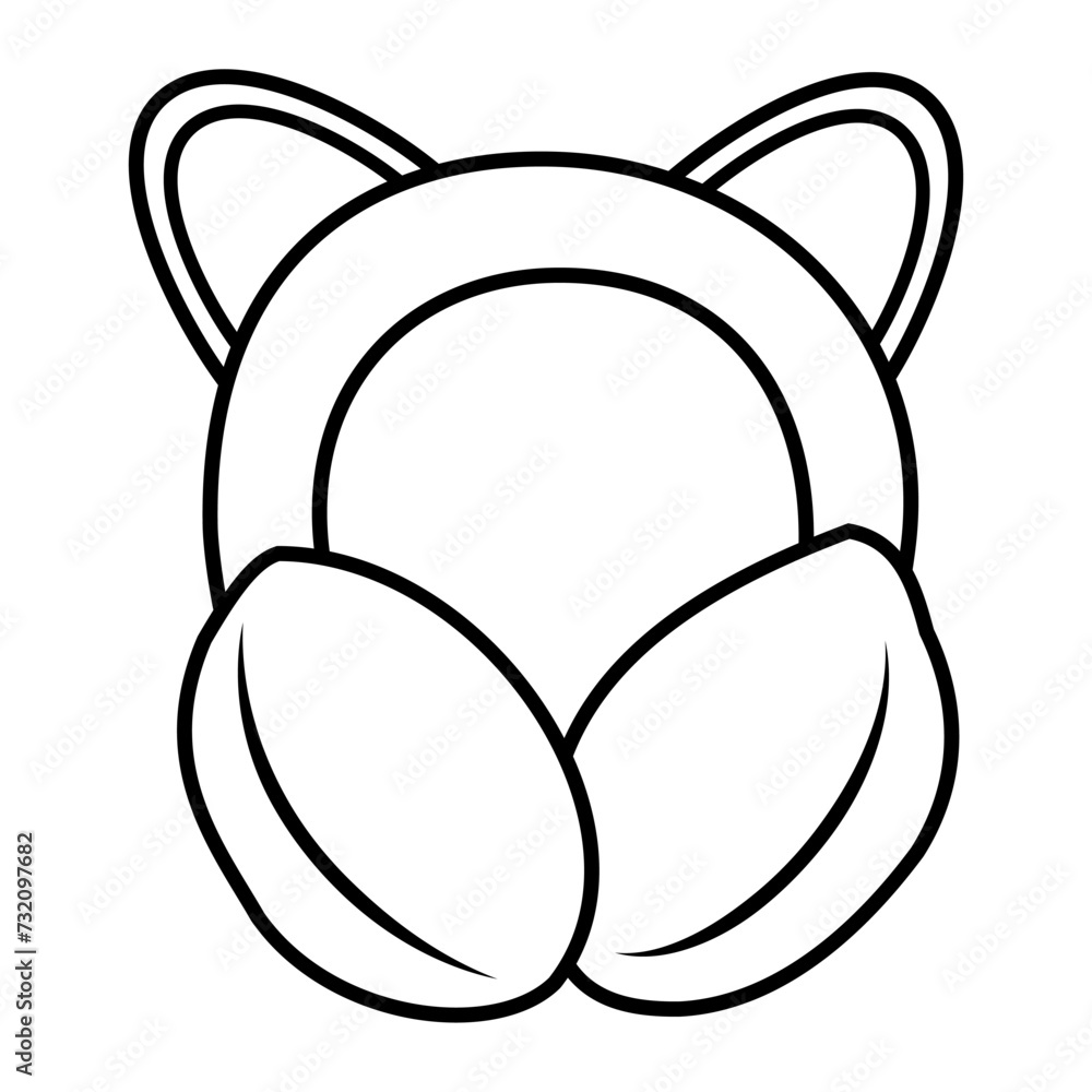 Warm winter earmuffs in black and white	