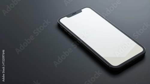 Realistic 3d smartphone mockup with blank screen template and telegram icons in stylish 3d rendering