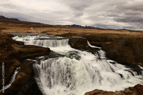 Reykjafoss waterfall is one of the hidden treasures of Skagafjörőur located in the north of Iceland