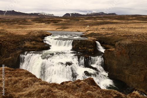 Reykjafoss waterfall is one of the hidden treasures of Skagafjörőur located in the north of Iceland