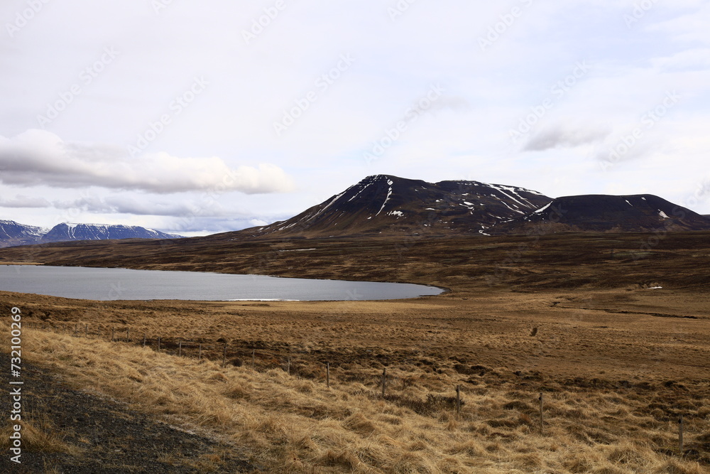 View on a mountain in the Northwestern Region of Iceland View on a mountain in the Northwestern Region of Iceland