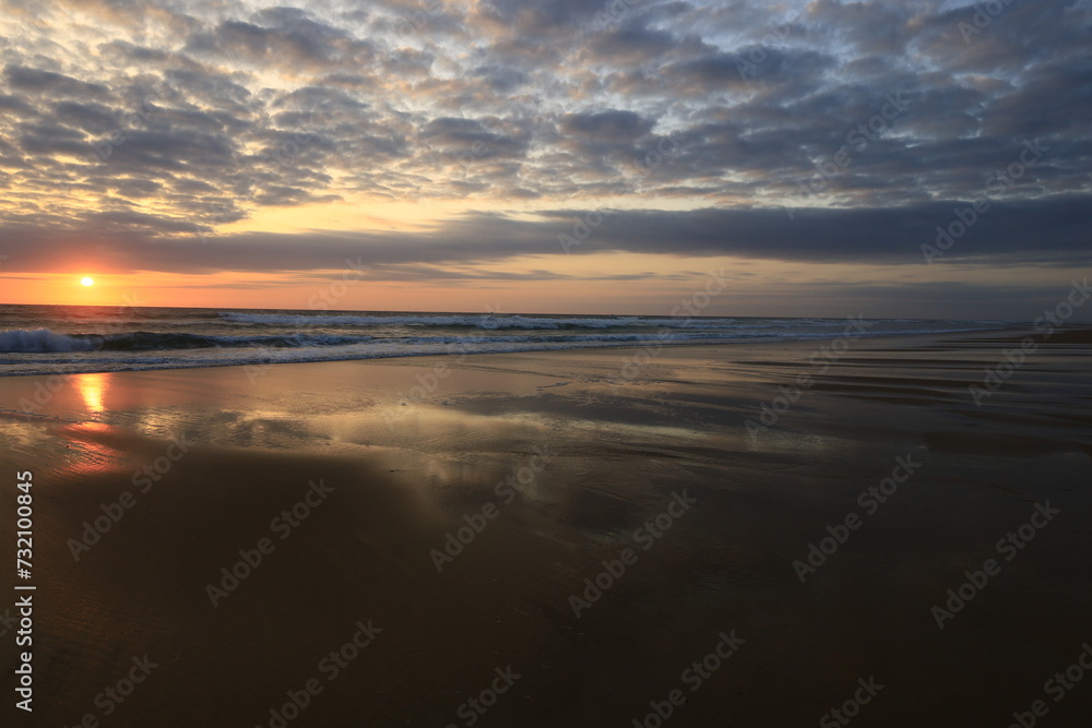 View on a sunset on a beach in the Cap Ferret View on a sunset on a beach in the Cap Ferret