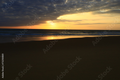 View on a sunset on a beach in the Cap Ferret