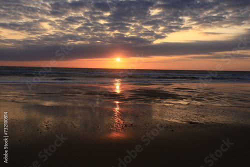 View on a sunset on a beach in the Cap Ferret