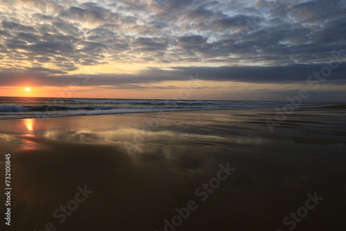 View on a sunset on a beach in the Cap Ferret