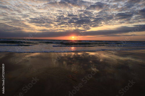 View on a sunset on a beach in the Cap Ferret