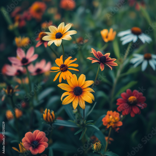 Vibrant Garden Flowers in Full Bloom - High-Resolution Nature Photography