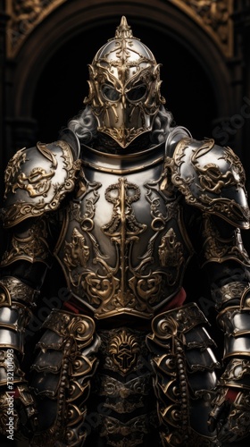 A knight clad in gleaming armor, a symbol of chivalry and valor, standing resolute and ready for noble quests