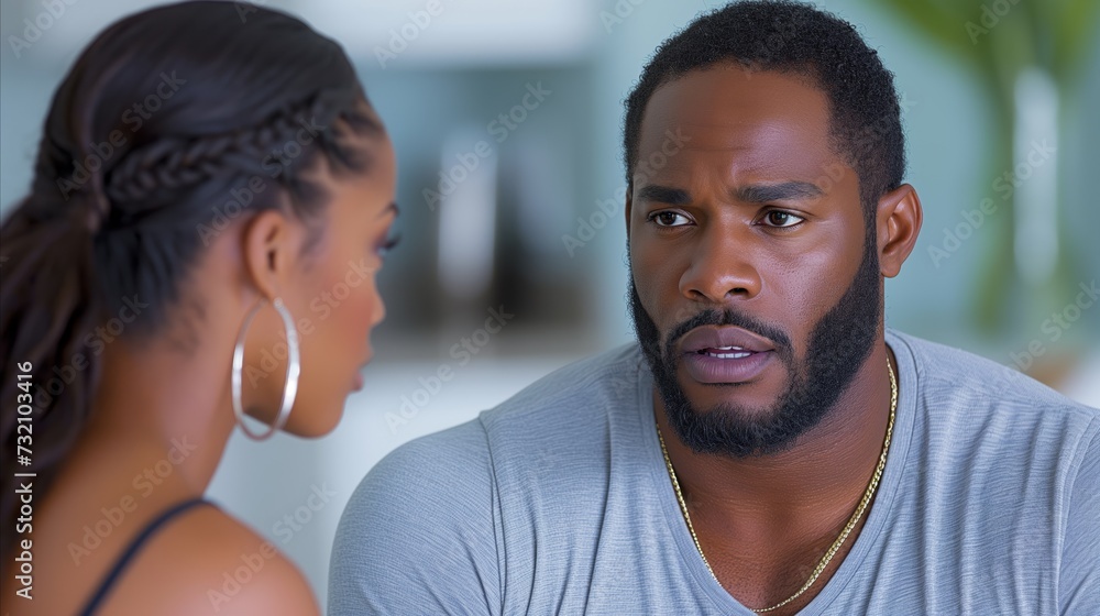 Two People Engaged in a Serious Conversation Indoors Two People Engaged in a Serious Conversation Indoors