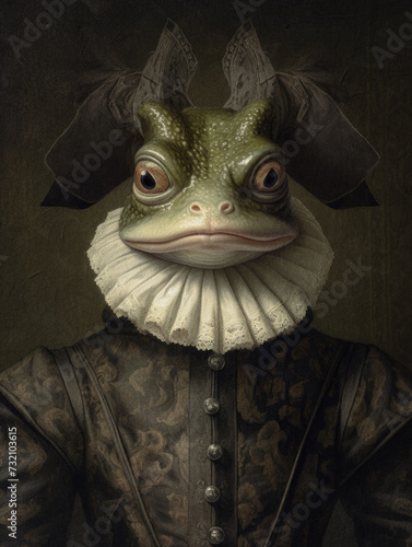 Gothic Frog Print, Frog Portrait Poster, Victorian Oil Painting, Dark Academia Wall Art, Spooky Frogv Illustration, Gothic Frog Decor