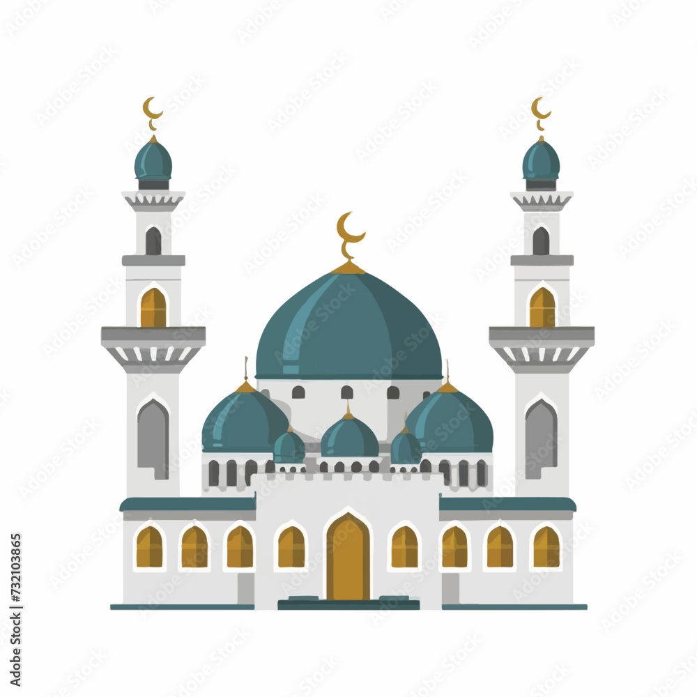  Mosque on a white Background 