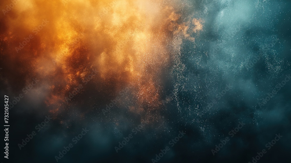 Fire in Space with Orange and Blue Background Texture