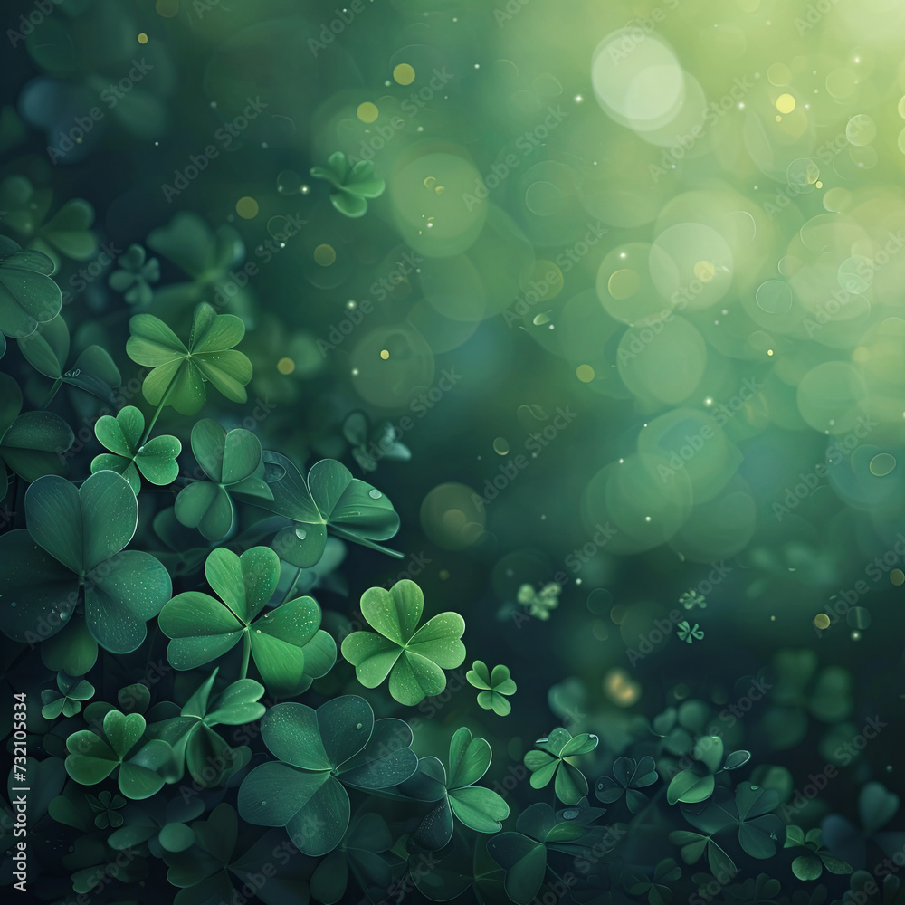 Beautiful background of clover leaves with bokeh Beautiful background of clover leaves with bokeh