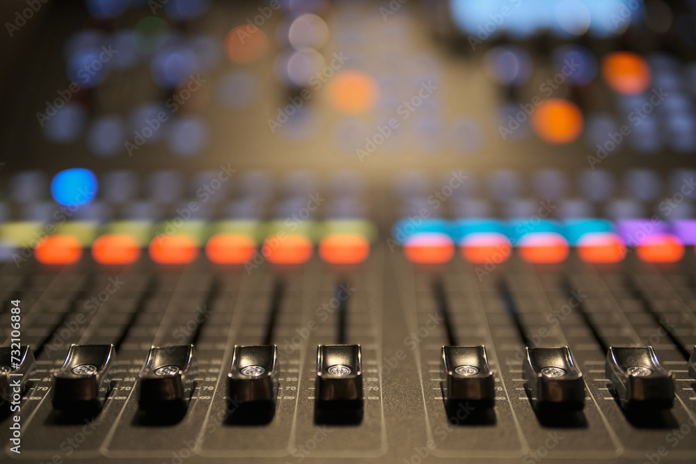 close up of a control panel audio mixer close up of a control panel audio mixer