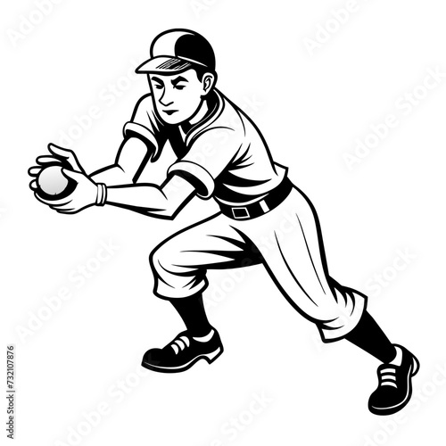 A fun cartoon illustration of a baseball player with a bat, perfect for sports fans