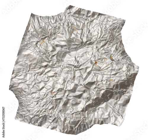 Gray foil candy wrapper on isolated background